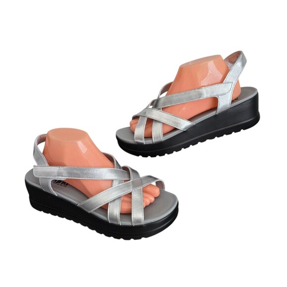 Alegria Strappy Sandals for Women for sale | eBay Alegria Myka Sandals Womens US Size 11.5-12  EU 42 Silver Leather New No Box